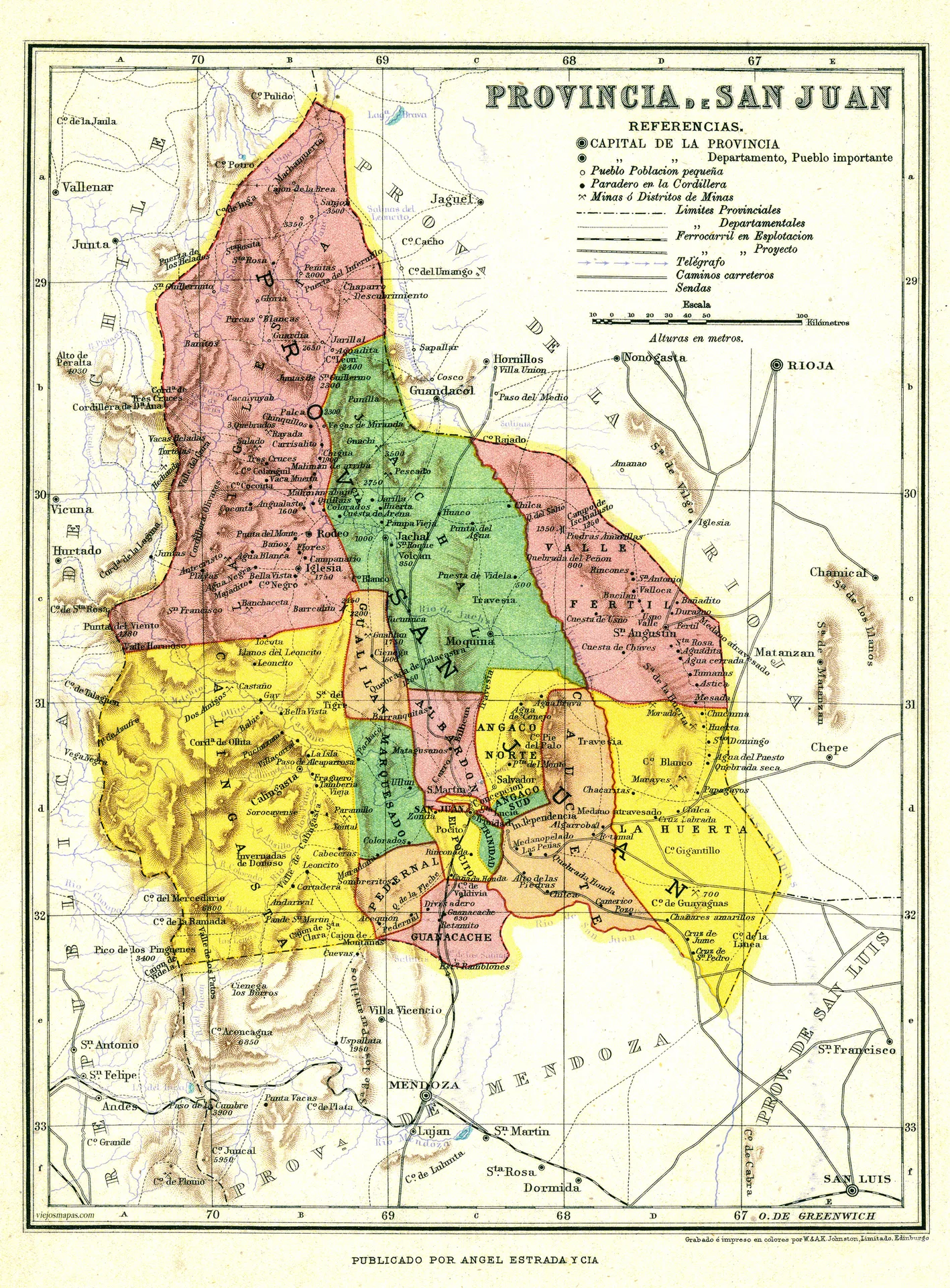 Mapa de la Provincia de San Juan - 1929