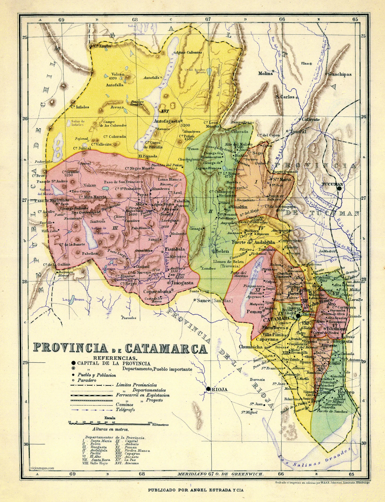 Mapa de la Provincia de Catamarca – 1929