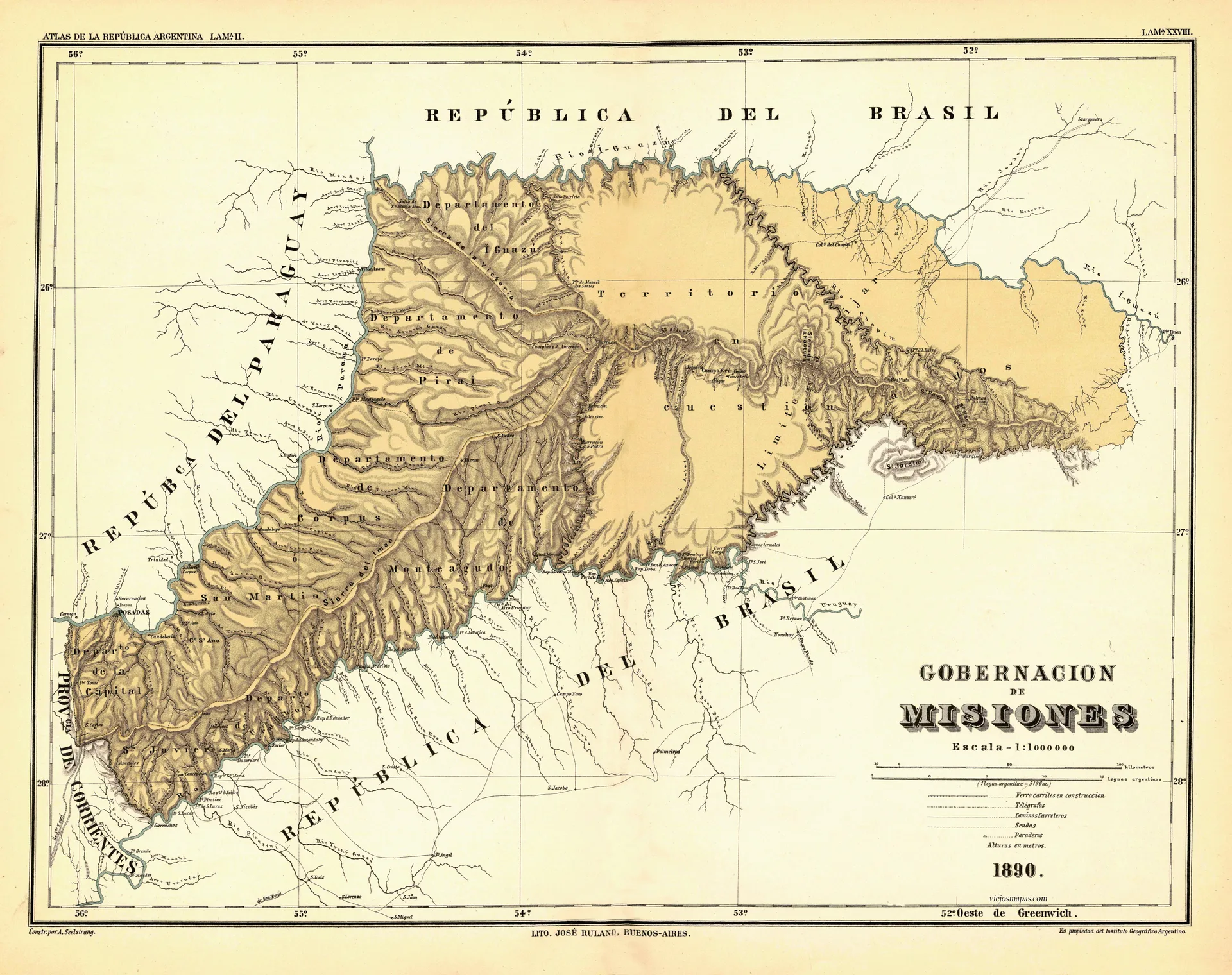 Mapa de la Gobernación de Misiones – 1890