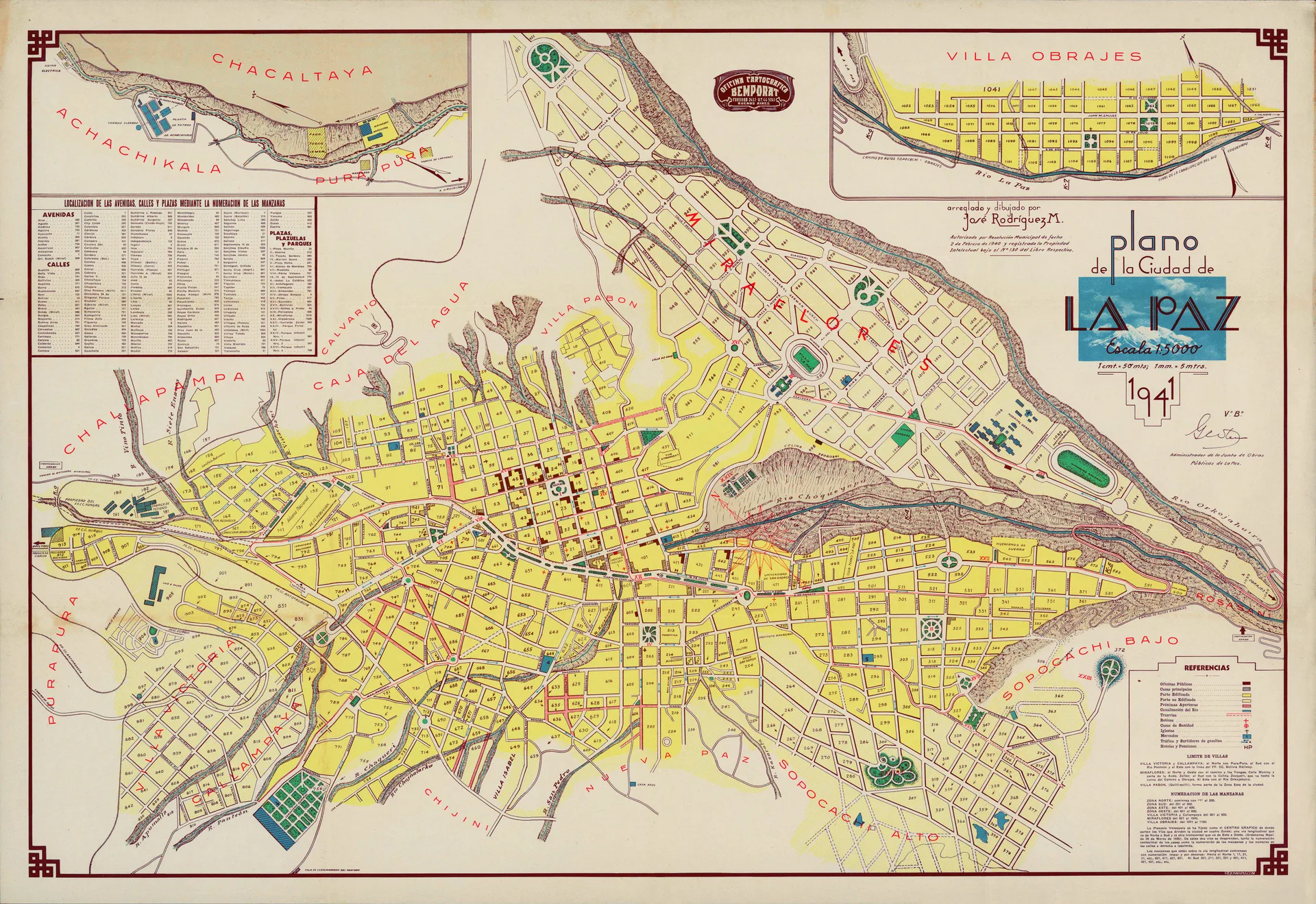 Plano de la ciudad de La Paz - 1941
