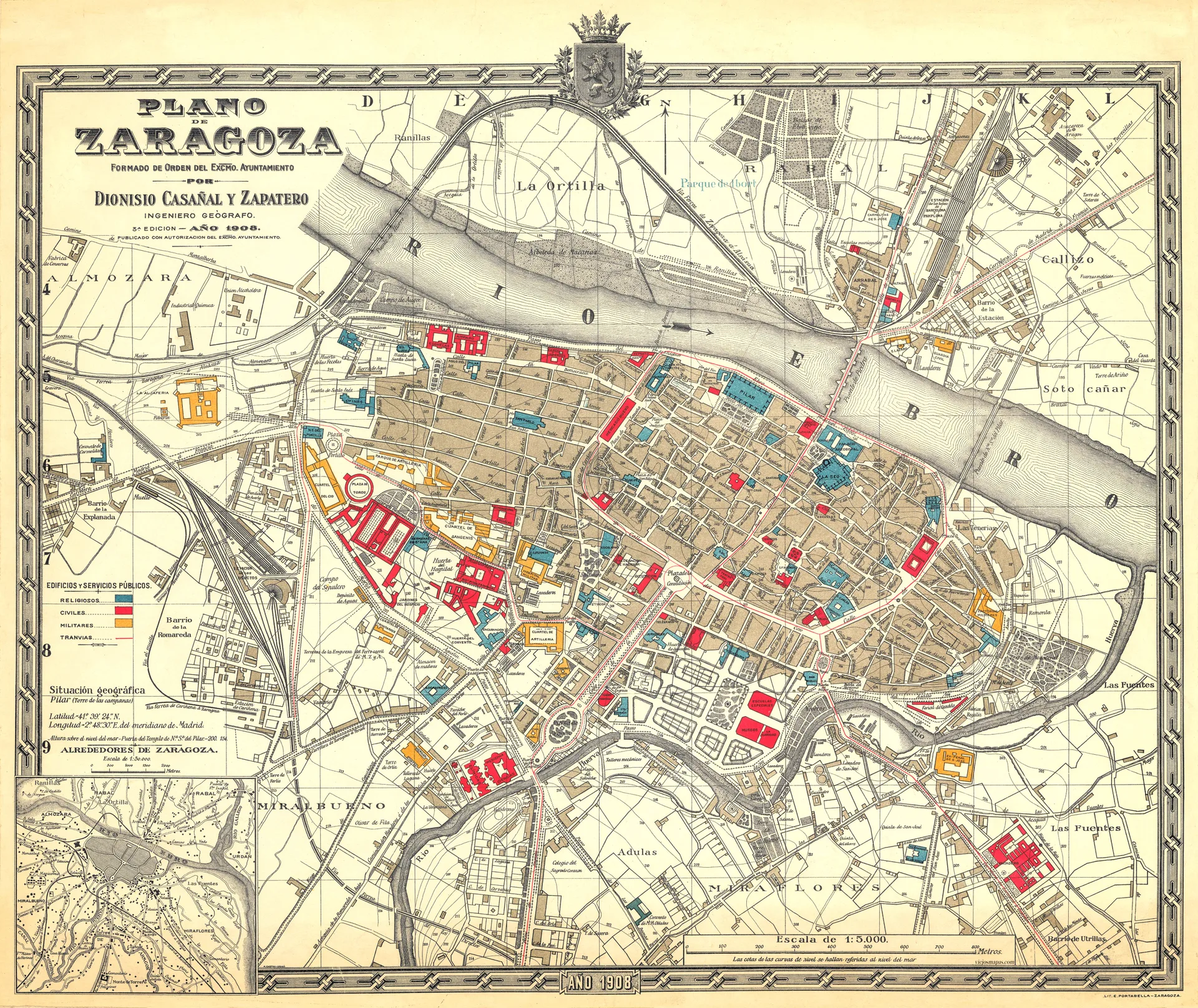 Plano de Zaragoza - 1908