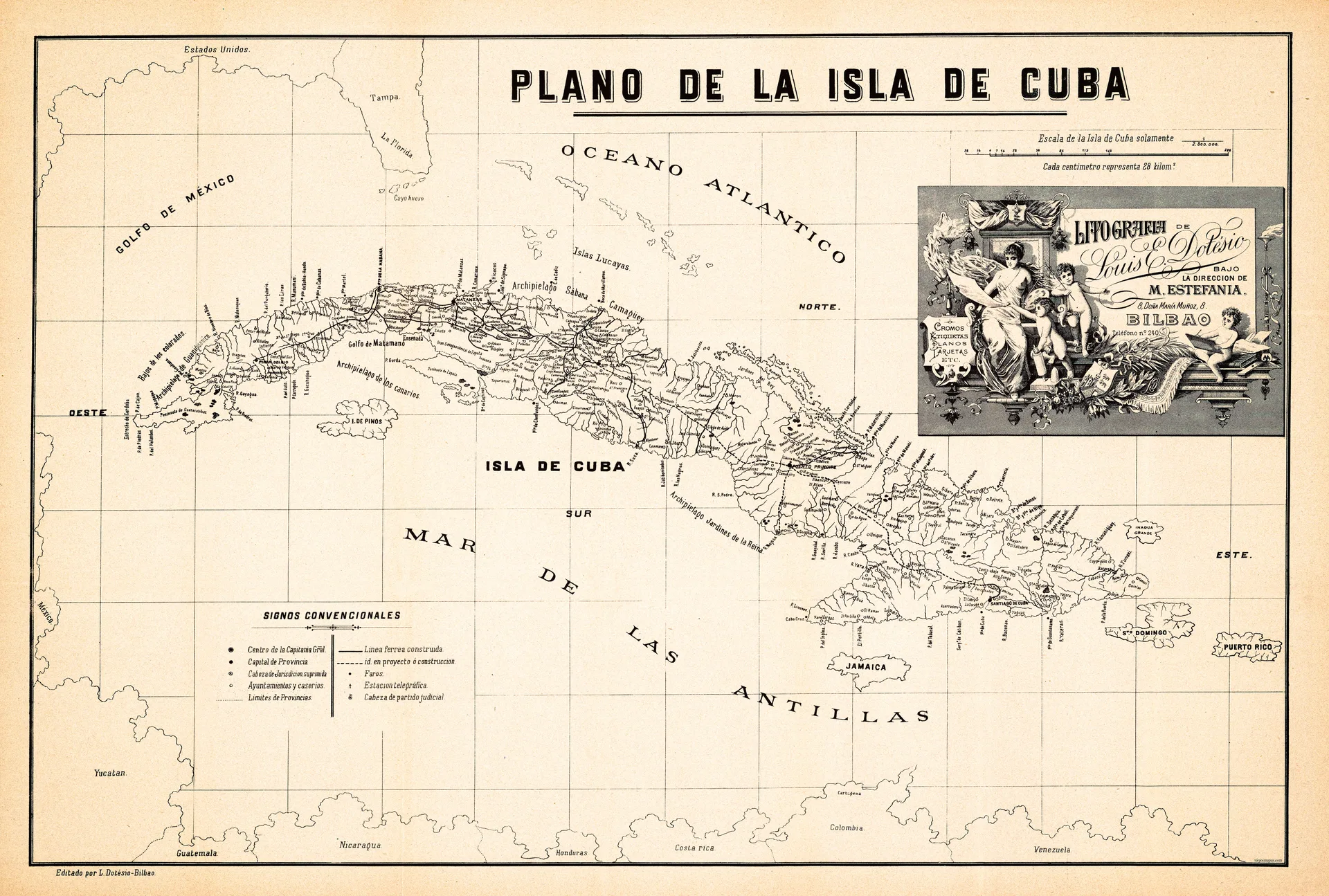 Plano de la isla de Cuba (1885)