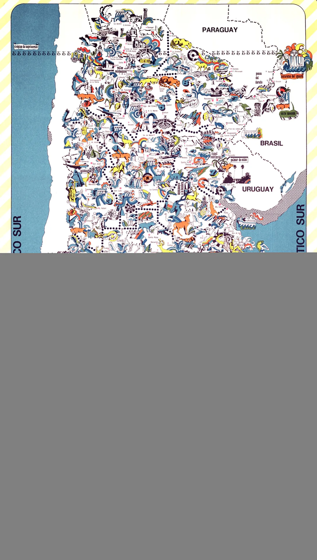 Mapa de la República Argentina Ilustrado – 1970