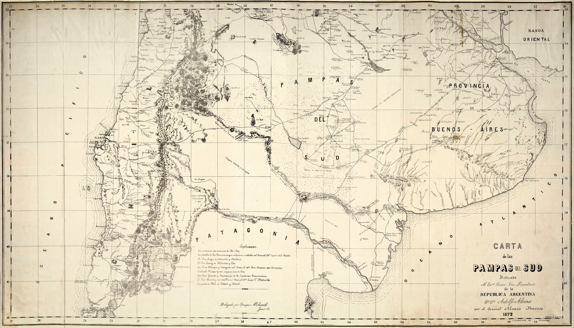 Carta de las Pampas del Sud - 1872