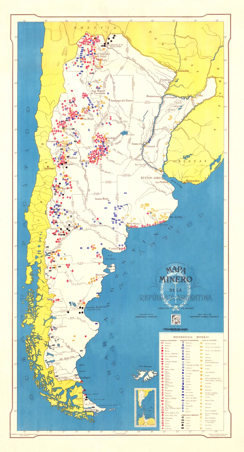 Mapa minero de la República Argentina – 1957
