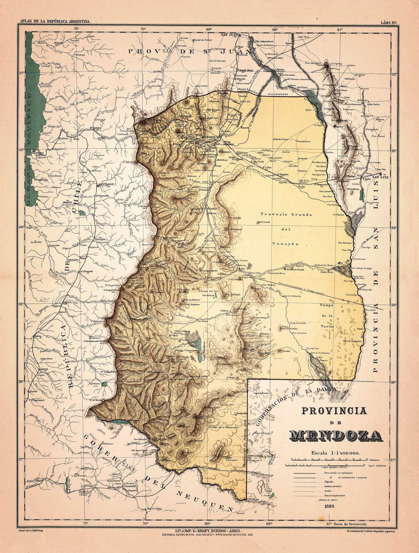 Mapa de la provincia de Mendoza – 1889
