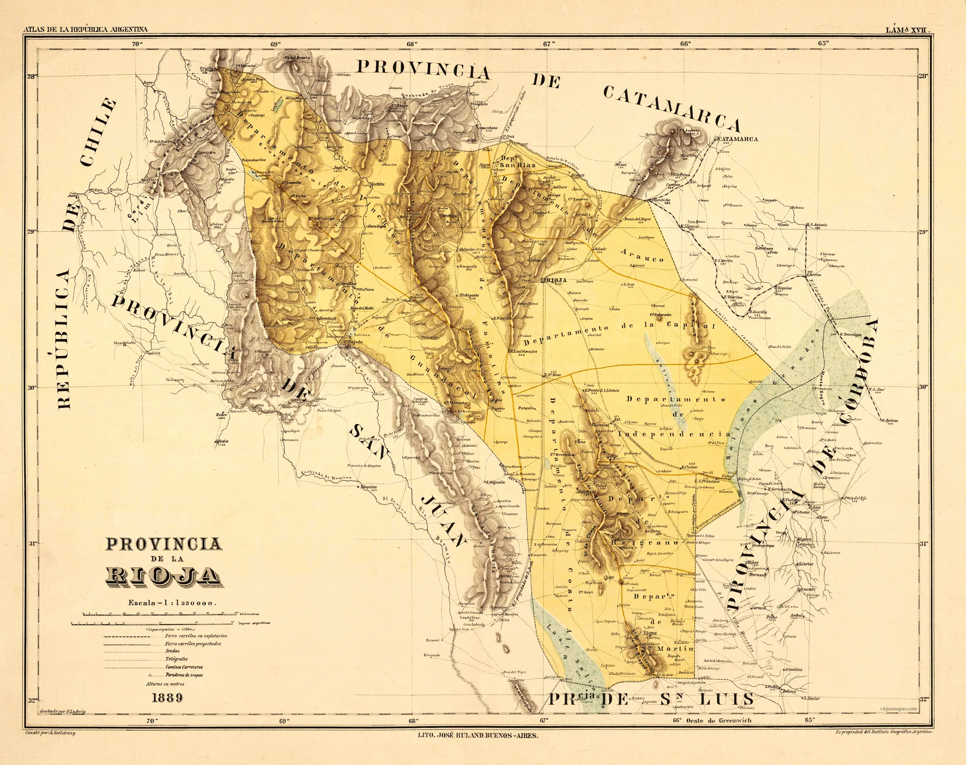 Mapa de la provincia de La Rioja – 1889