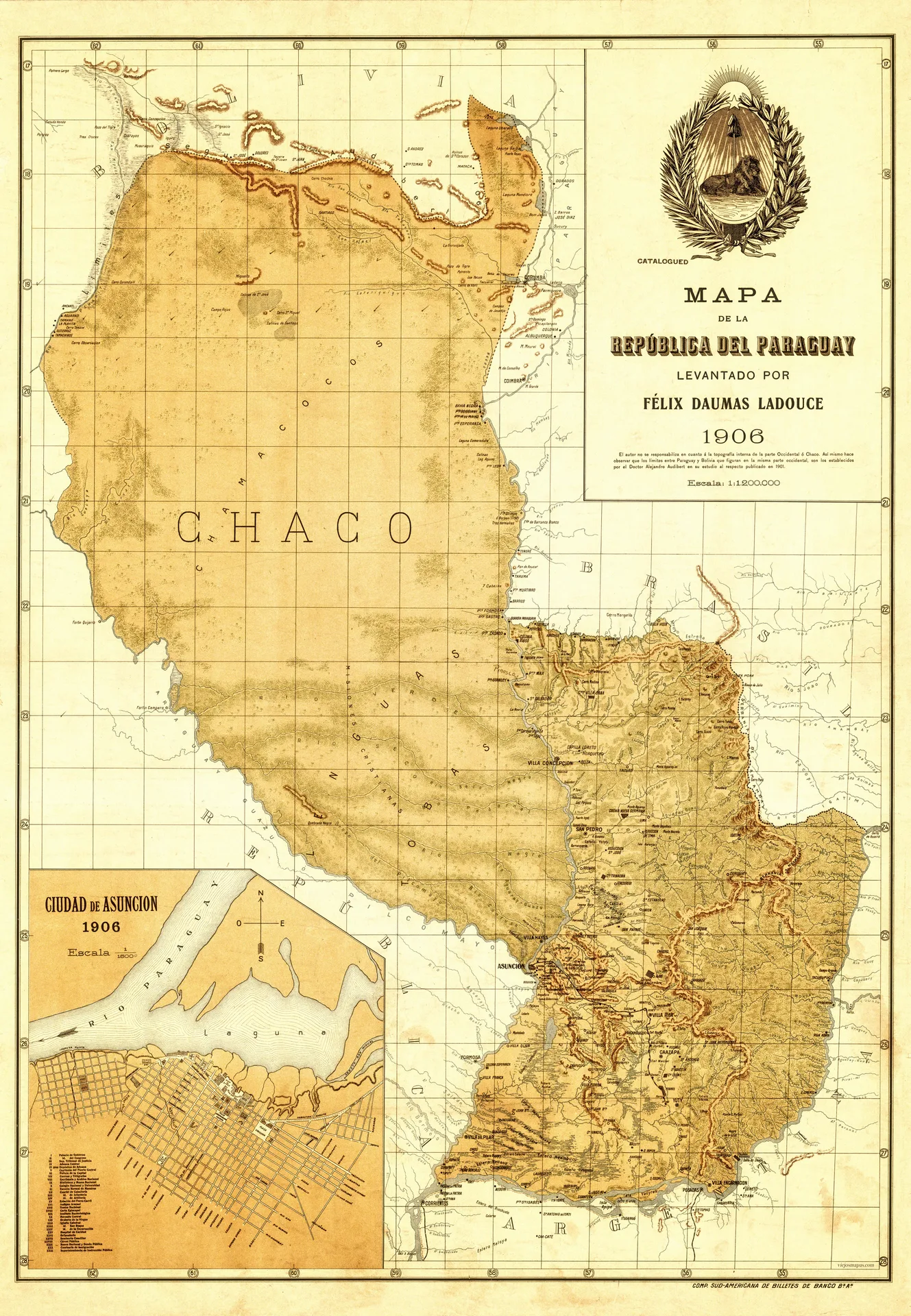 Mapa de la República del Paraguay - 1906 -