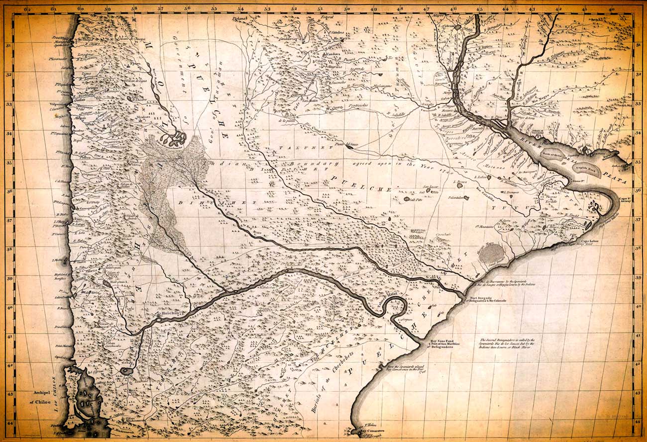 Plano de la Patagonia (I) de Thomas Falkner – 1774