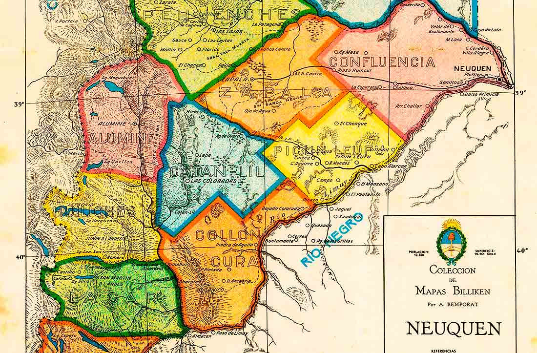 Mapa del territorio del Neuquén - Revista Billiken, 1931