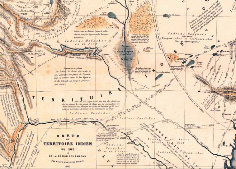 Mapa de la Norpatagonia y región pampeana – Víctor Martín De Moussy – 1873