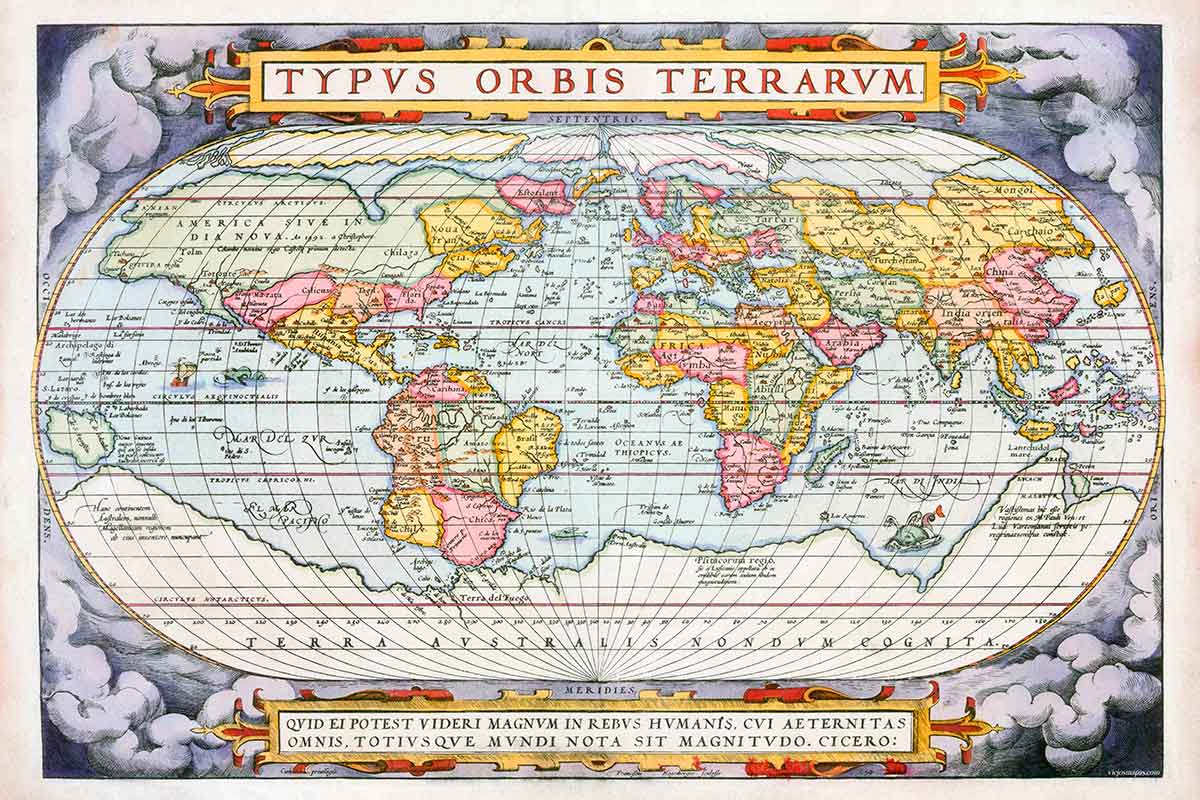 Mapamundi Tipus Orbis Terrarum - 1570