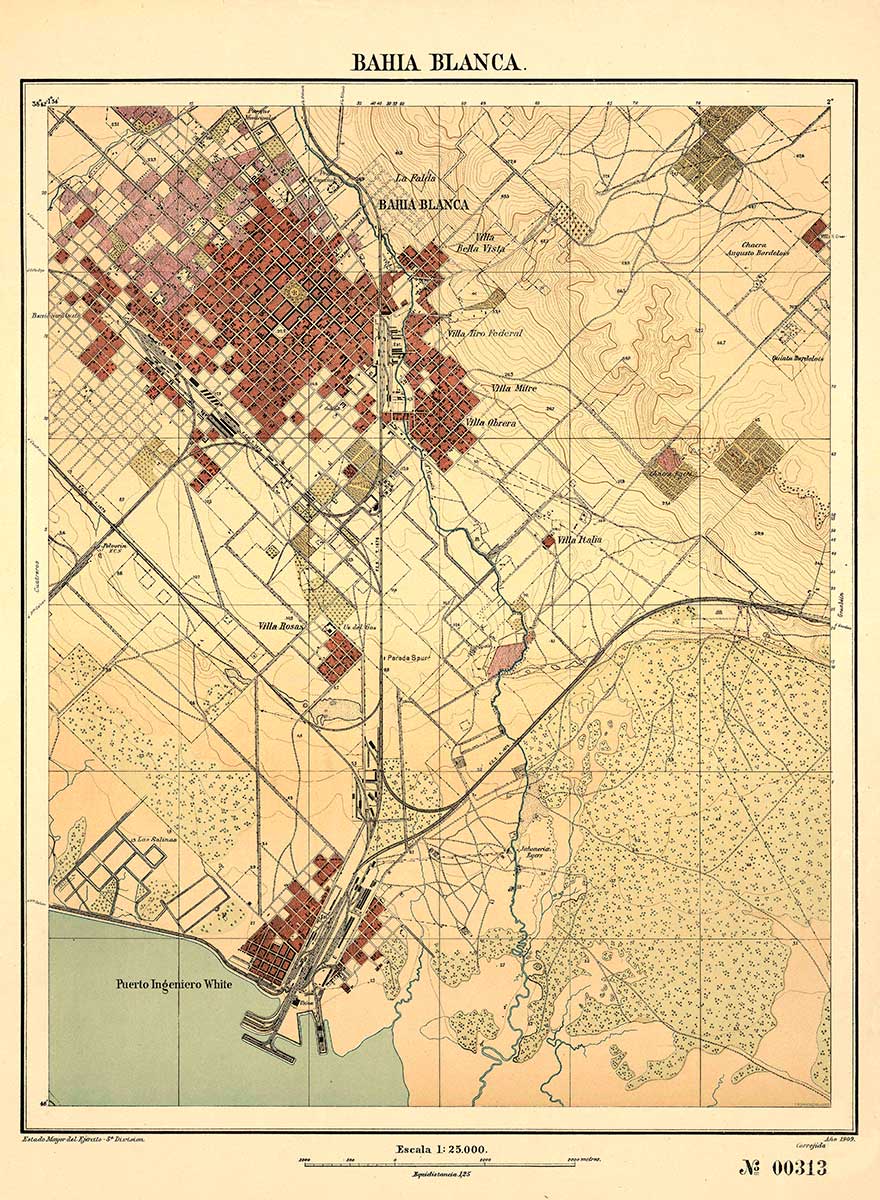 Plano de la ciudad de Bahía Blanca - 1909