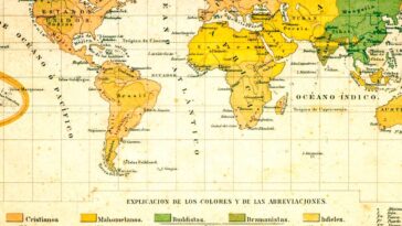 Mapa de las religiones de la tierra - 1860 aprox.
