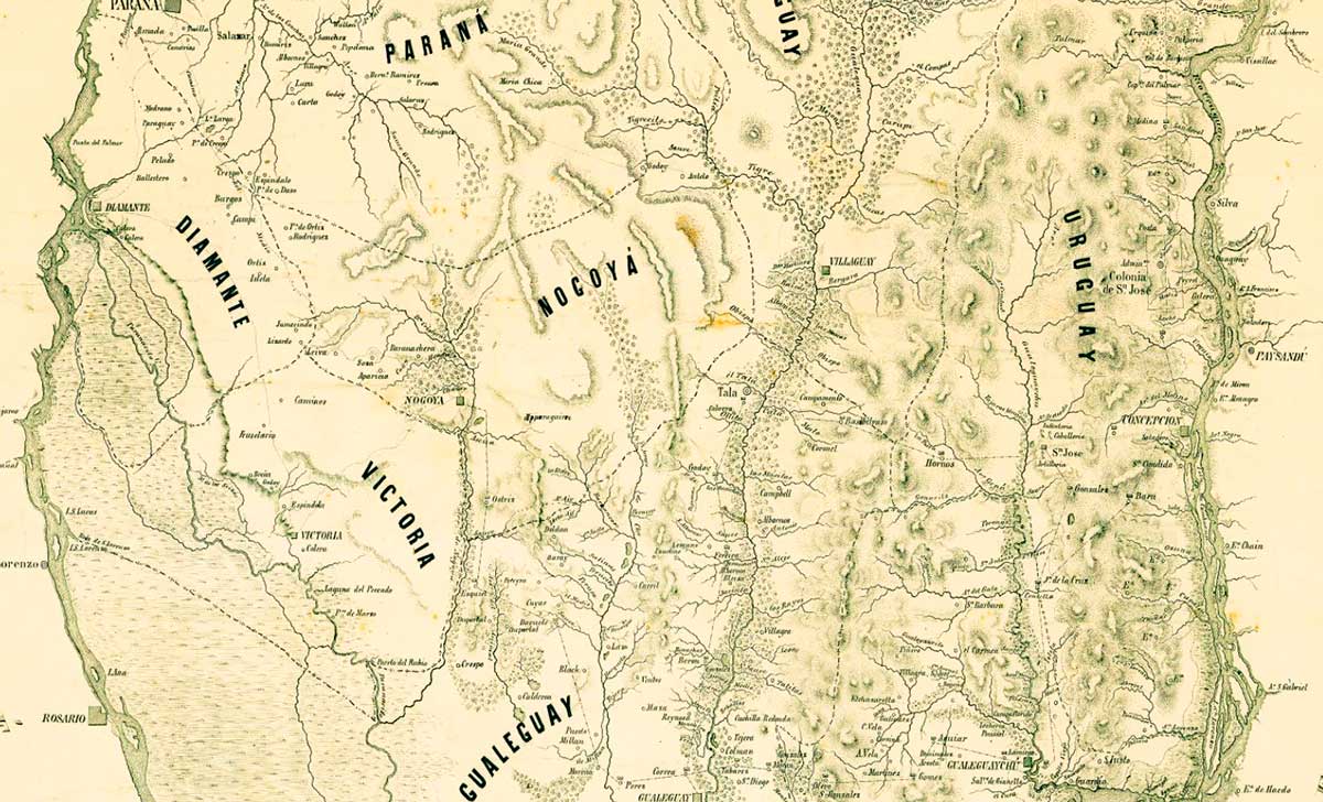 Mapa geográfico y geológico de Entre Ríos - 1865