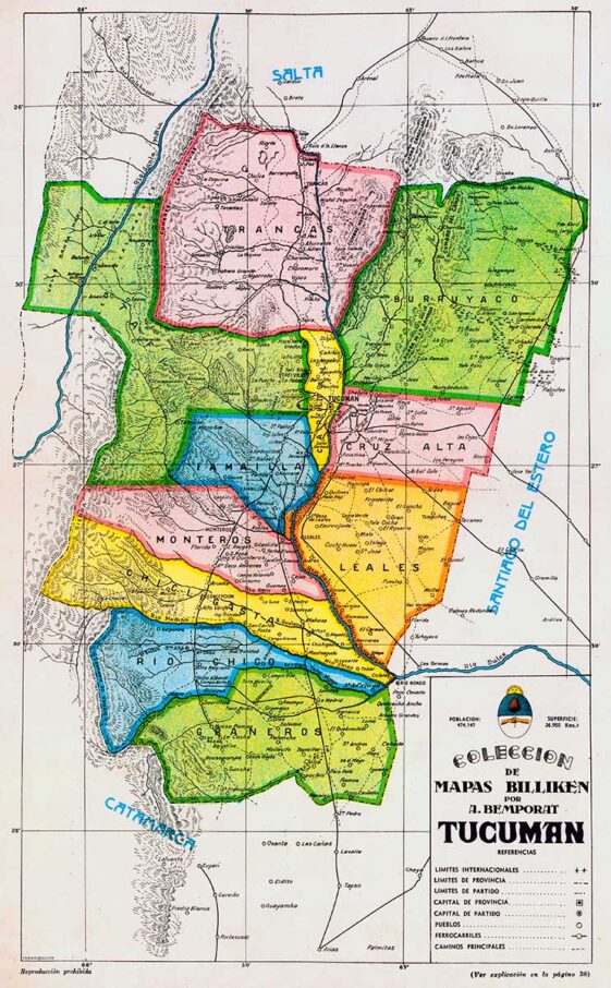 Mapa de la Provincia de Tucumán – Revista Billiken, 1931 | VIEJOS MAPAS