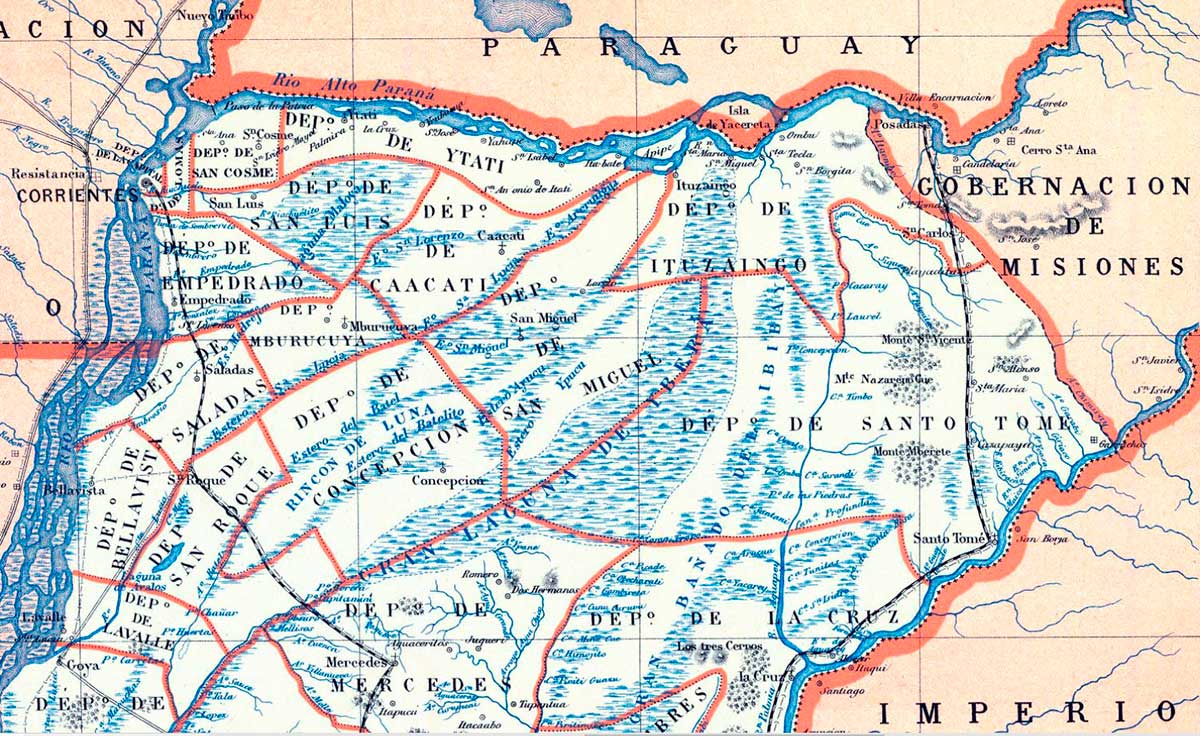Mapa de la Provincia de Corrientes de 1887