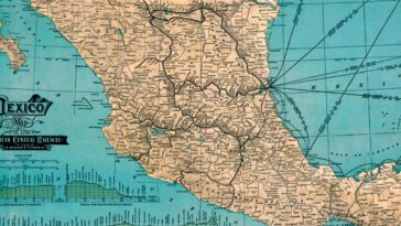 Mapa del Ferrocarril Central Mexicano y sus conexiones - 1930 aprox.