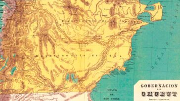 Mapa de la Gobernación de Chubut de 1889