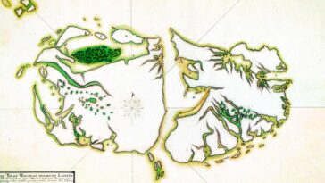 Mapa de las Islas Malvinas de 1767 (aprox.)