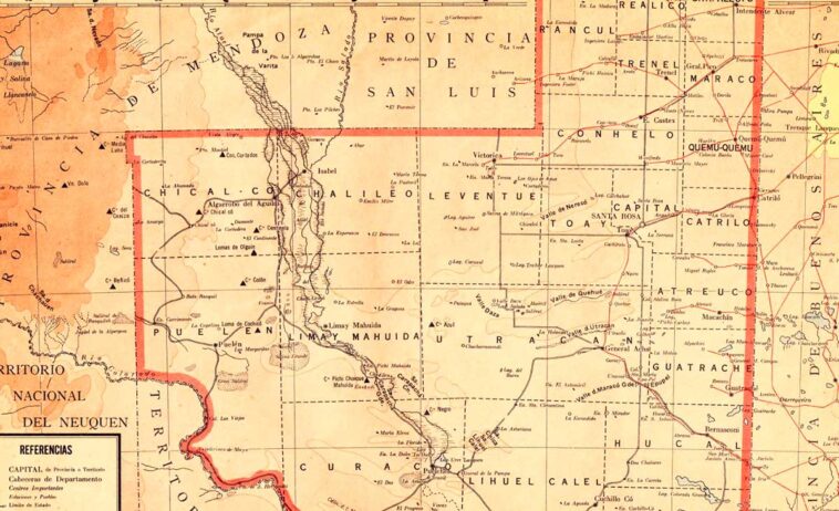Mapa del Territorio Nacional de La Pampa - 1940 – Editorial Peuser