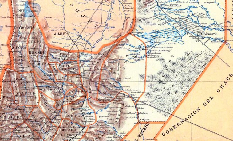 Mapa de la Provincia de Salta del año 1887-