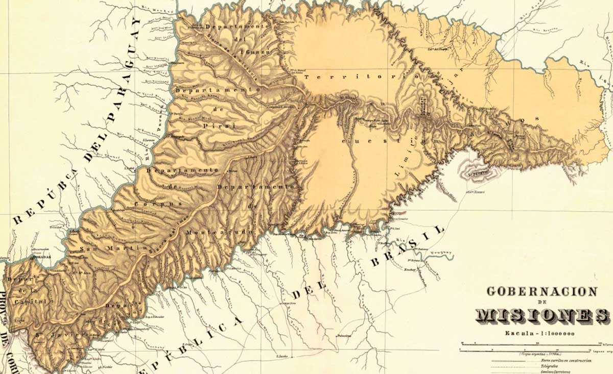 Mapa de la Gobernación de Misiones de 1890