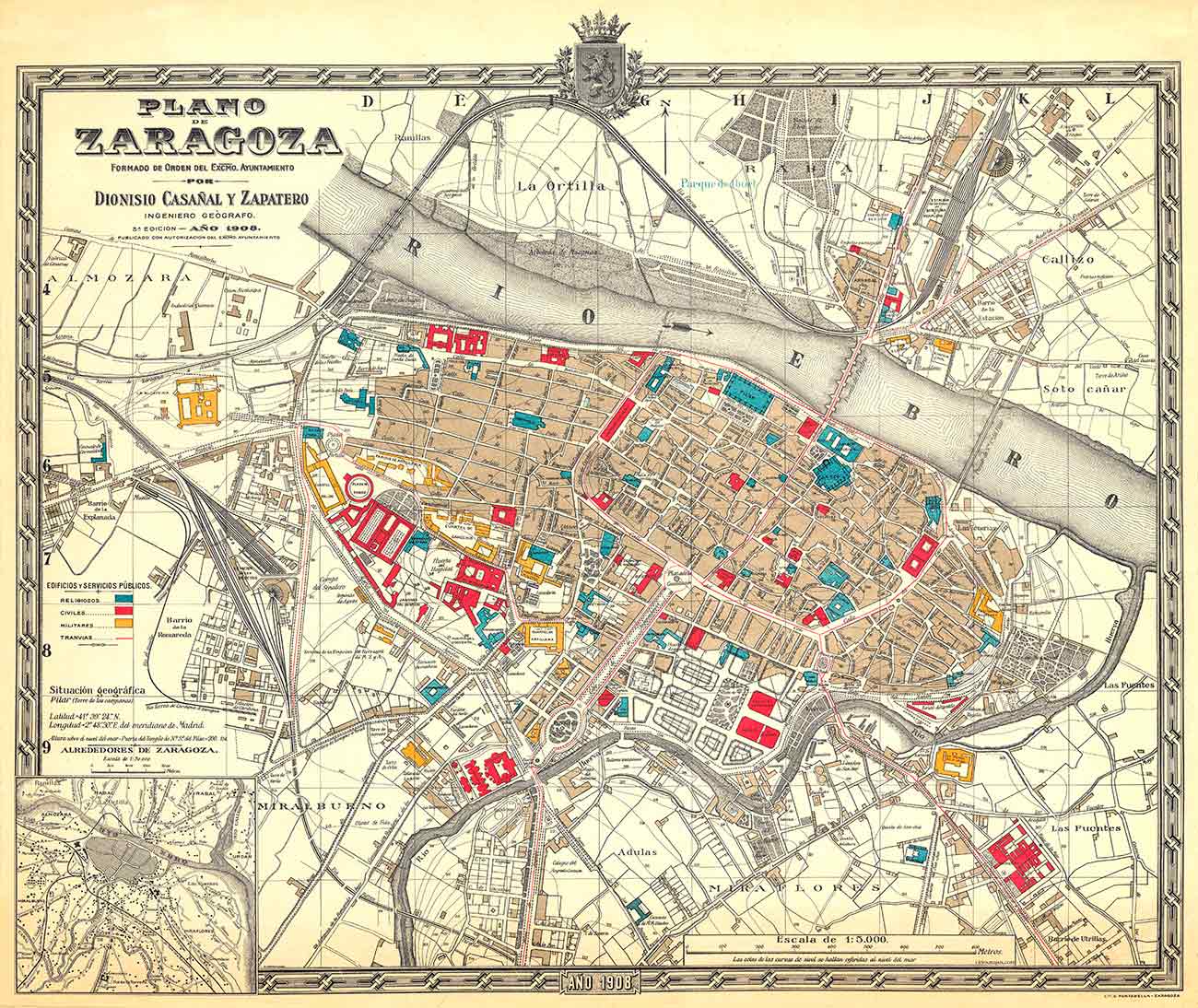 Plano de Zaragoza - 1908