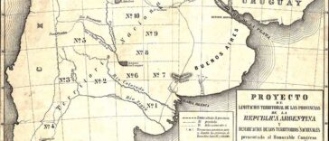 Mapa de la Argentina – 1869 – Proyecto de límites de territorios y provincias