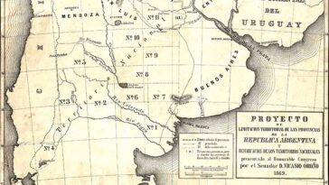 Mapa de la Argentina – 1869 – Proyecto de límites de territorios y provincias