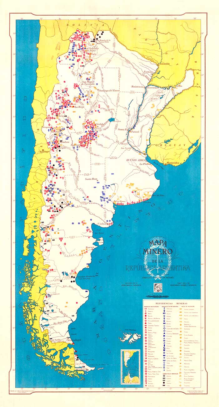 Mapa minero de la República Argentina – 1957