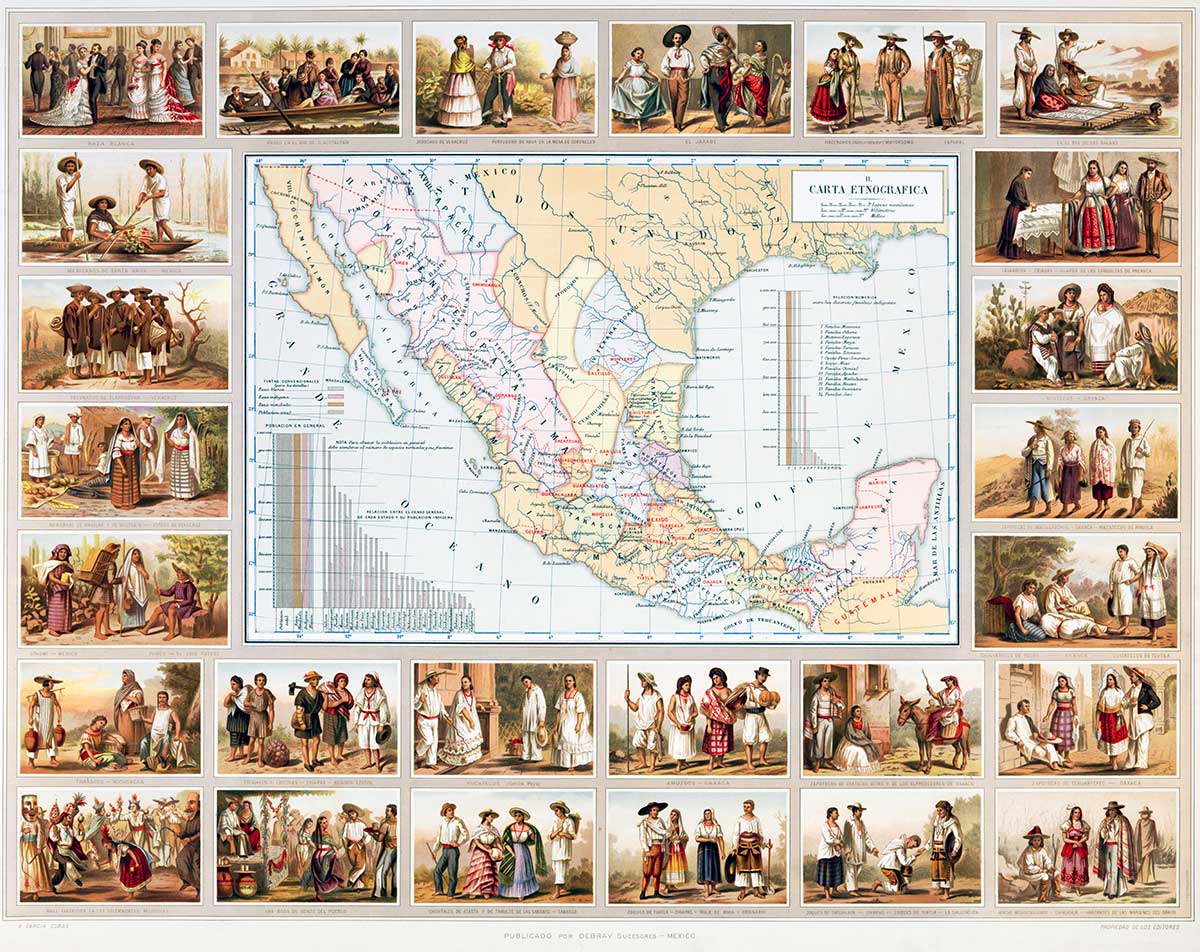 Carta Etnográfica de México - 1885