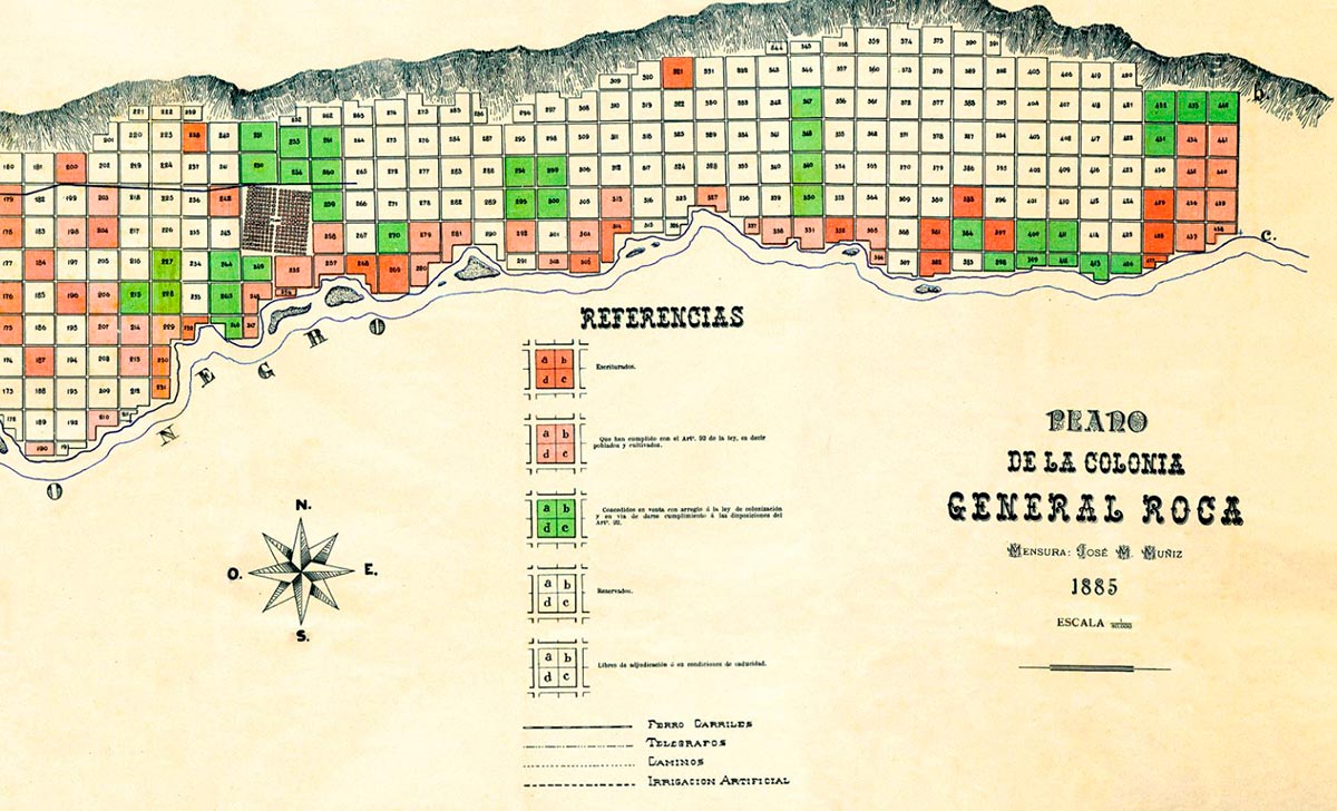 Plano de la Colonia General Roca - 1885