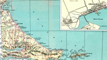 Mapa del Territorio Nacional de Tierra del Fuego e Islas Malvinas - 1954